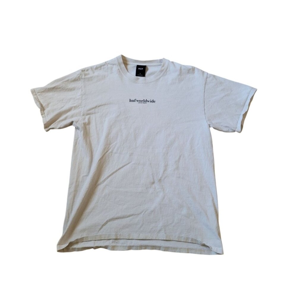 Pac Sun Mens HUF‎ Destroy and Rebuild Graphic Tee Slim Fit Cream Size L